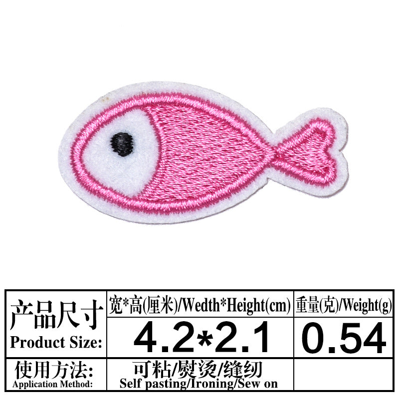 Wholesale Cute Small Fish Lightning Cloth Applique Patches For Kids Clothing Party DIY Sew On Craft Accessory