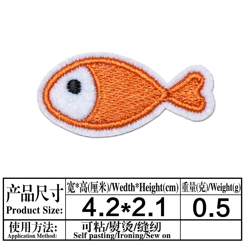 Wholesale Cute Small Fish Lightning Cloth Applique Patches For Kids Clothing Party DIY Sew On Craft Accessory