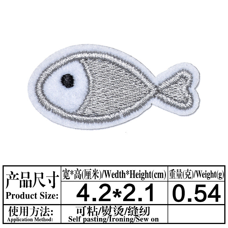 Wholesale Cute Small Fish Lightning Cloth Applique Patches For Kids Clothing Party DIY Sew On Craft Accessory