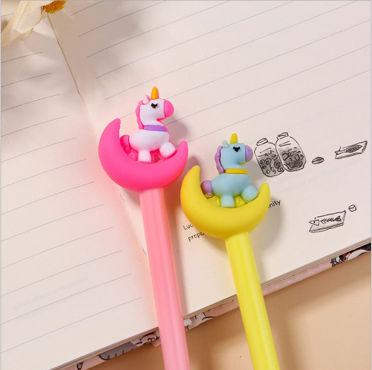 Wholesale Plastic Moon Unicorn Gel Pen