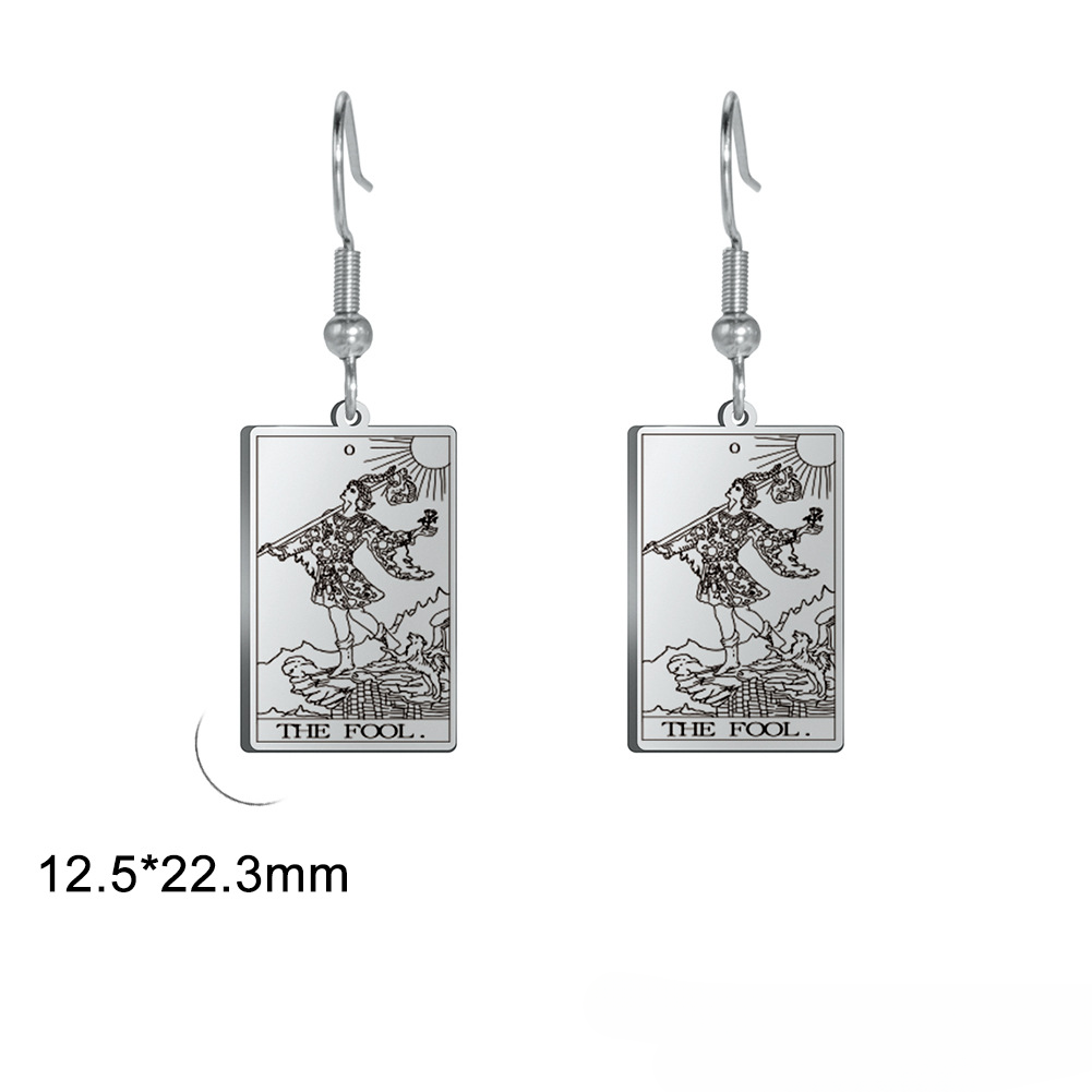 Wholesale Vintage Tarot Stainless Steel Earrings
