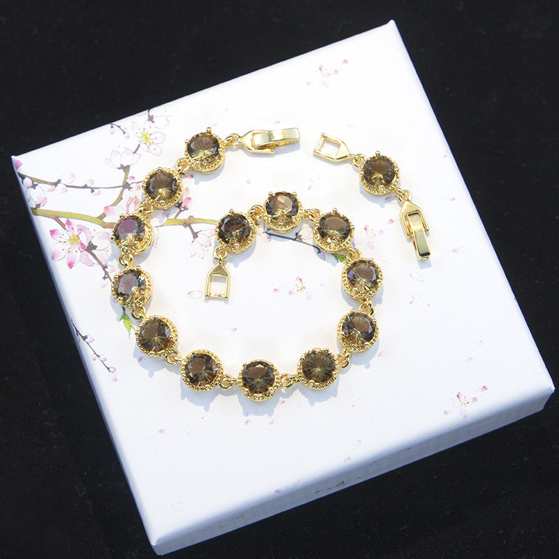 Pendientes de piedra de color redondo de tres piezas al por mayor