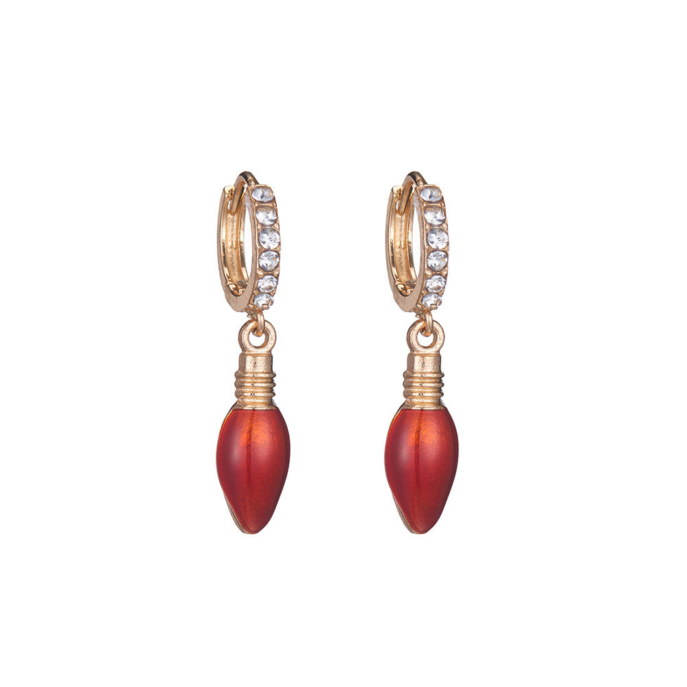 Wholesale Christmas Drip Oil Christmas Tree Elk Earrings