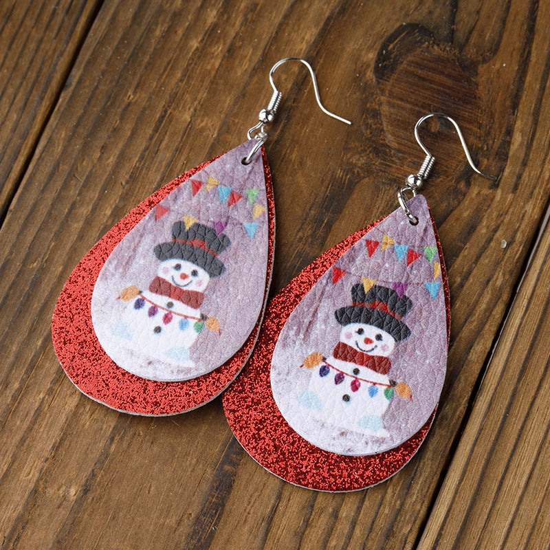 Wholesale Christmas Leather Earrings