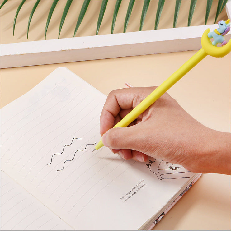 Wholesale Plastic Moon Unicorn Gel Pen