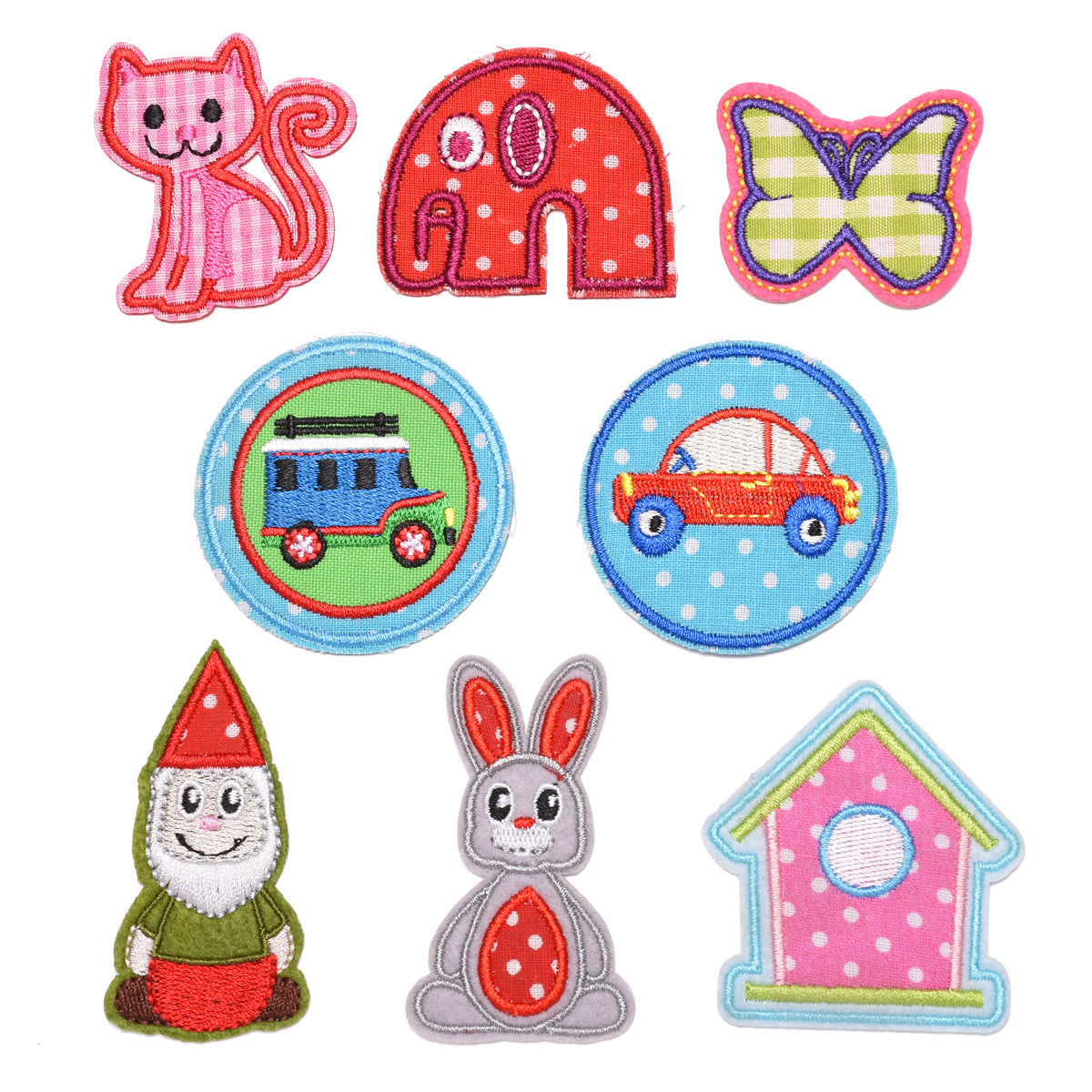 Wholesale Embroidered Patches Appliques Butterfly Plaid Rabbit Designs Casual DIY Accessory For Clothing Hat Jeans Towel Repair And Decoration