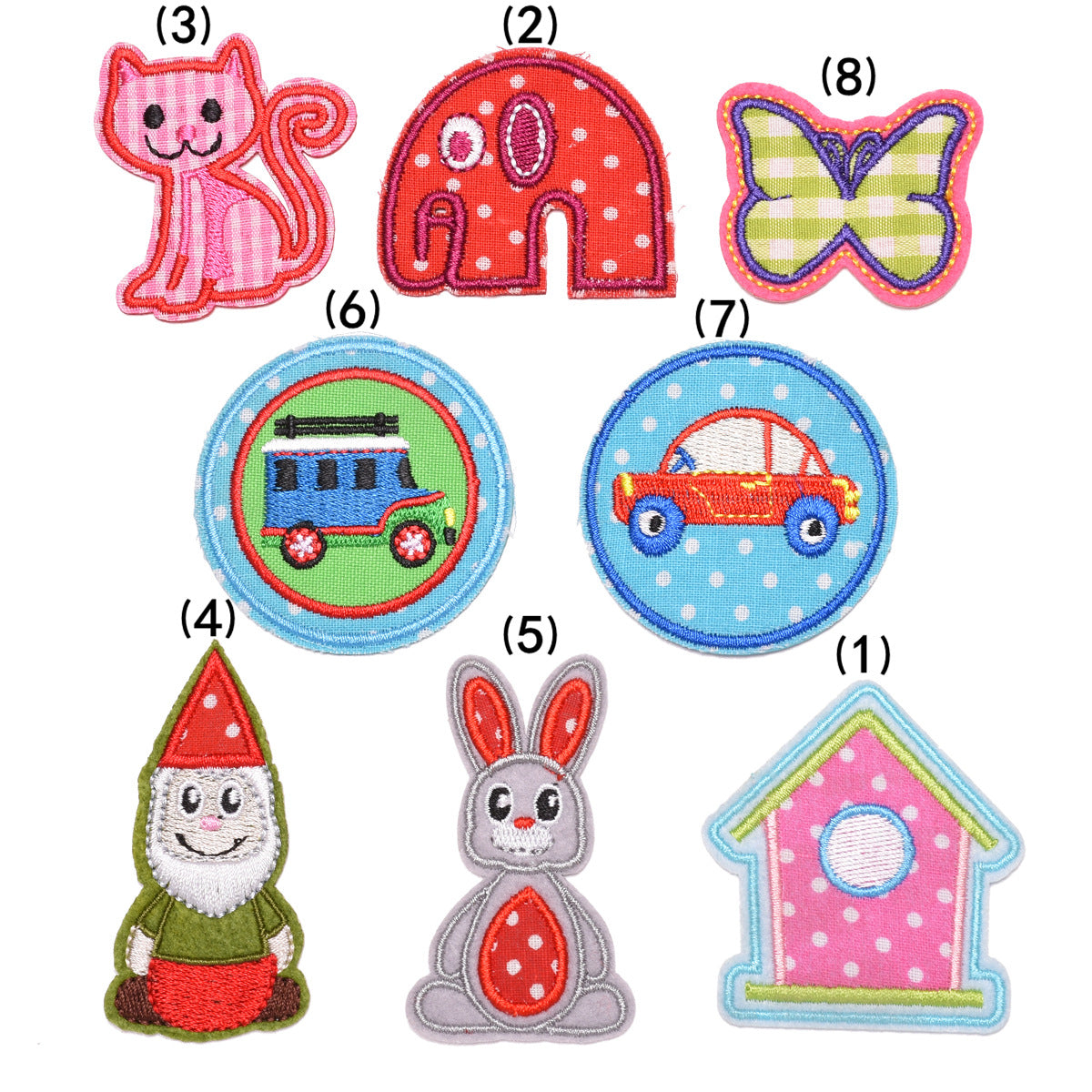 Wholesale Embroidered Patches Appliques Butterfly Plaid Rabbit Designs Casual DIY Accessory For Clothing Hat Jeans Towel Repair And Decoration