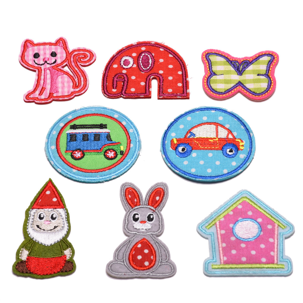 Wholesale Embroidered Patches Appliques Butterfly Plaid Rabbit Designs Casual DIY Accessory For Clothing Hat Jeans Towel Repair And Decoration