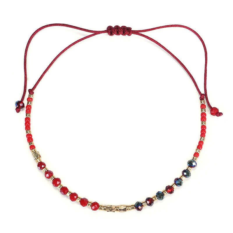 Wholesale Simple Fashion Rice Beads Hand-woven Gold Beads Stone Bracelet