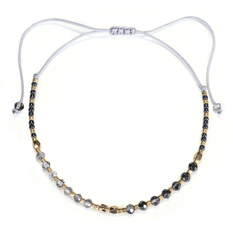 Wholesale Simple Fashion Rice Beads Hand-woven Gold Beads Stone Bracelet