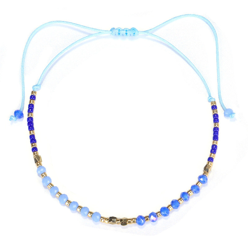 Wholesale Simple Fashion Rice Beads Hand-woven Gold Beads Stone Bracelet