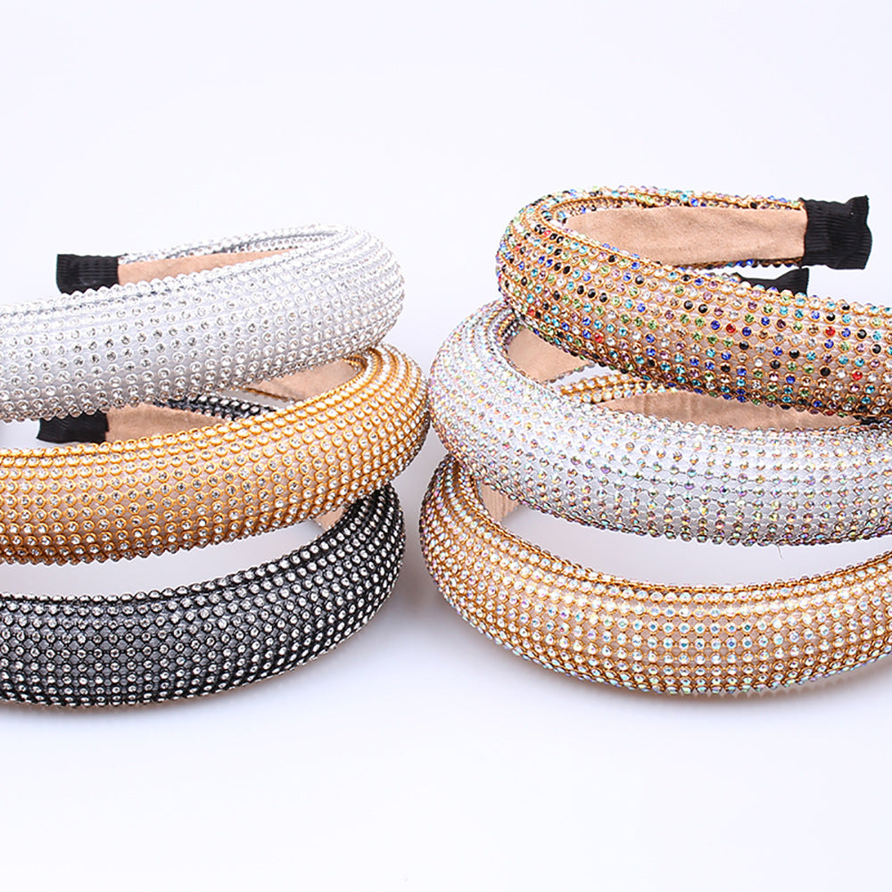 Wholesale Baroque Sponge Rhinestone Hair Accessories Headbands