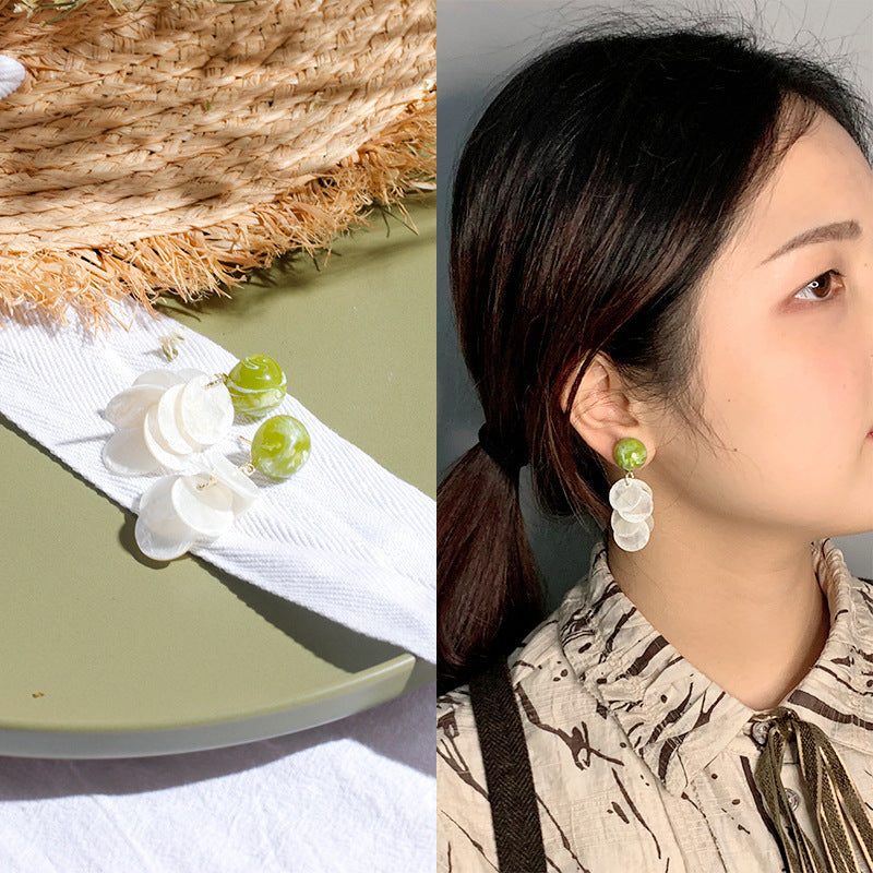 Wholesale Avocado Color Flowers Earrings