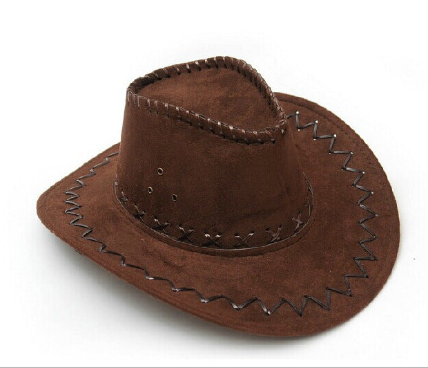 Wholesale Children's Western Wide Brimmed Suede Denim Hats