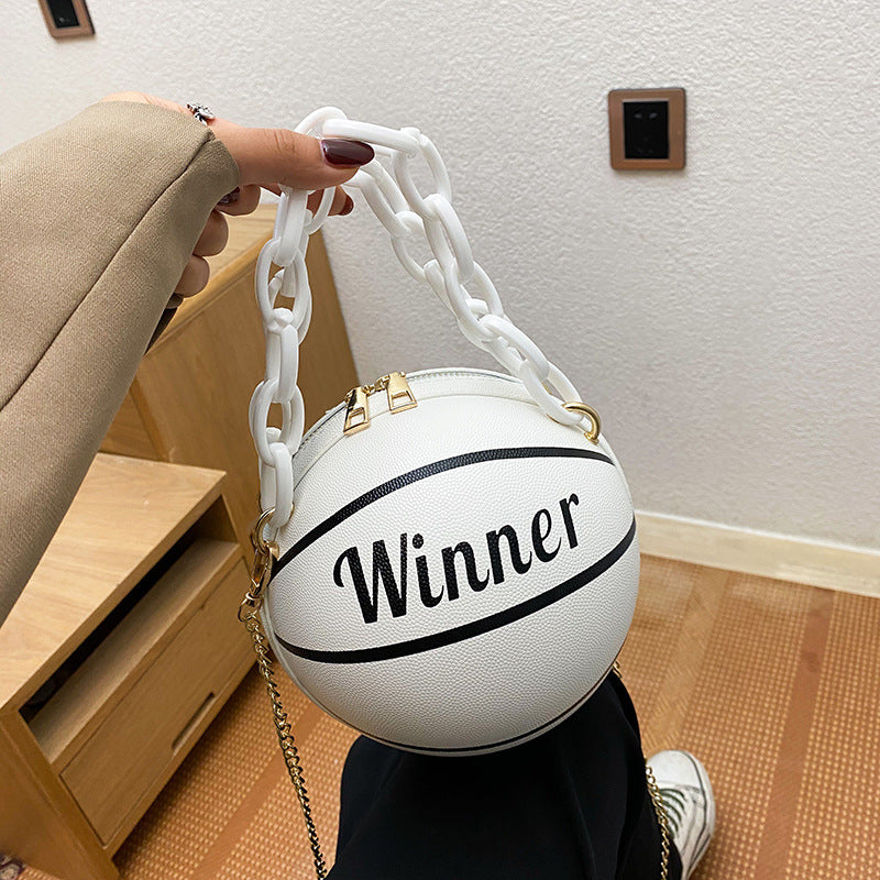 Wholesale PU Chain Basketball Bag Diagonal Shoulder Bag