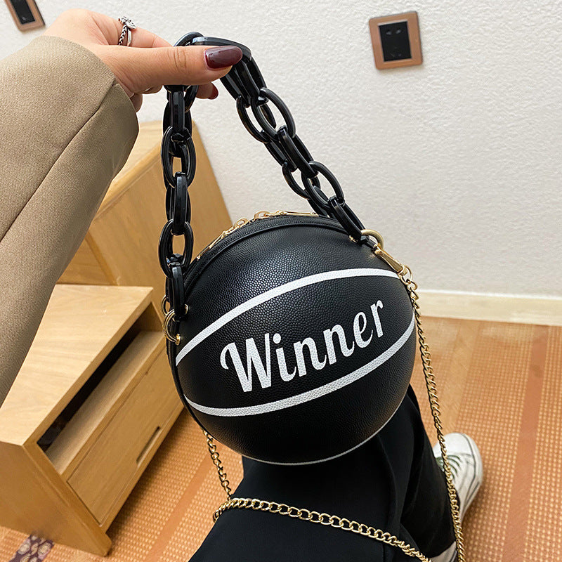 Wholesale PU Chain Basketball Bag Diagonal Shoulder Bag