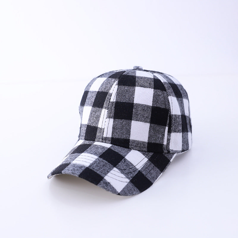 Wholesale Black and Red Checkered Cotton Baseball Caps