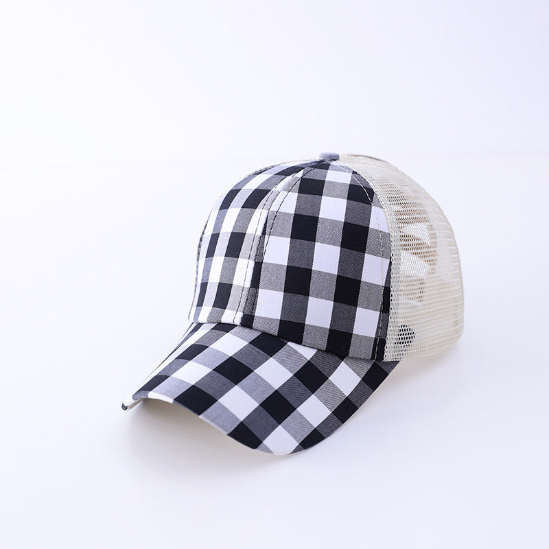 Wholesale Black and Red Checkered Cotton Baseball Caps