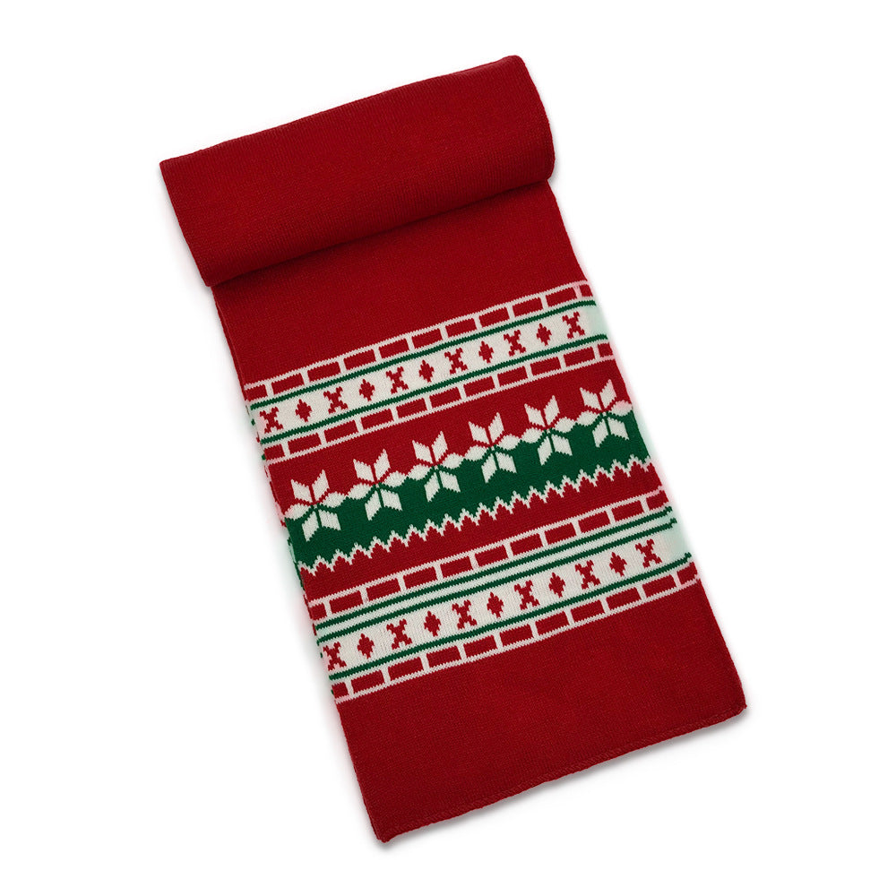Wholesale Autumn and Winter Knitted Lob Cuffed Cute Children's Christmas Acrylic Scarf Set