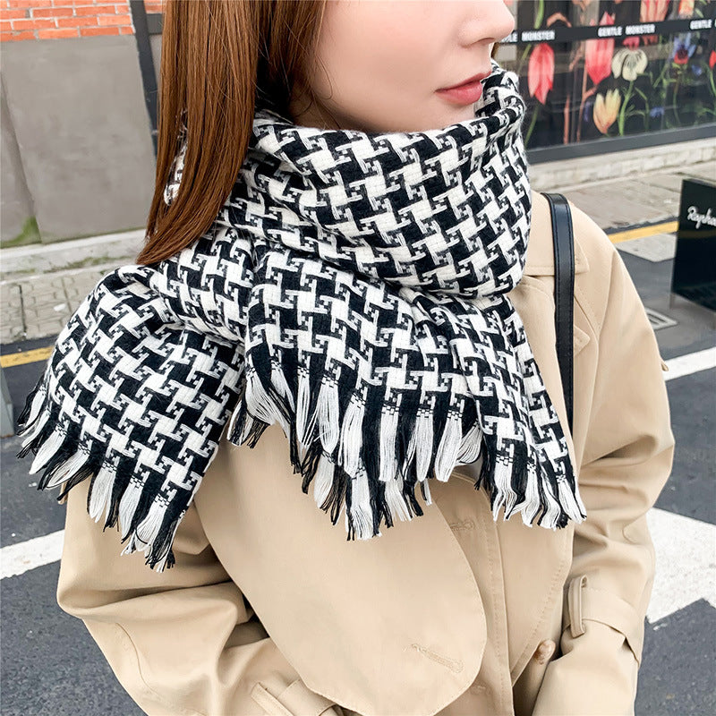 Wholesale Qianniao Grid Winter Grid Imitation Cashmere Thick Scarf
