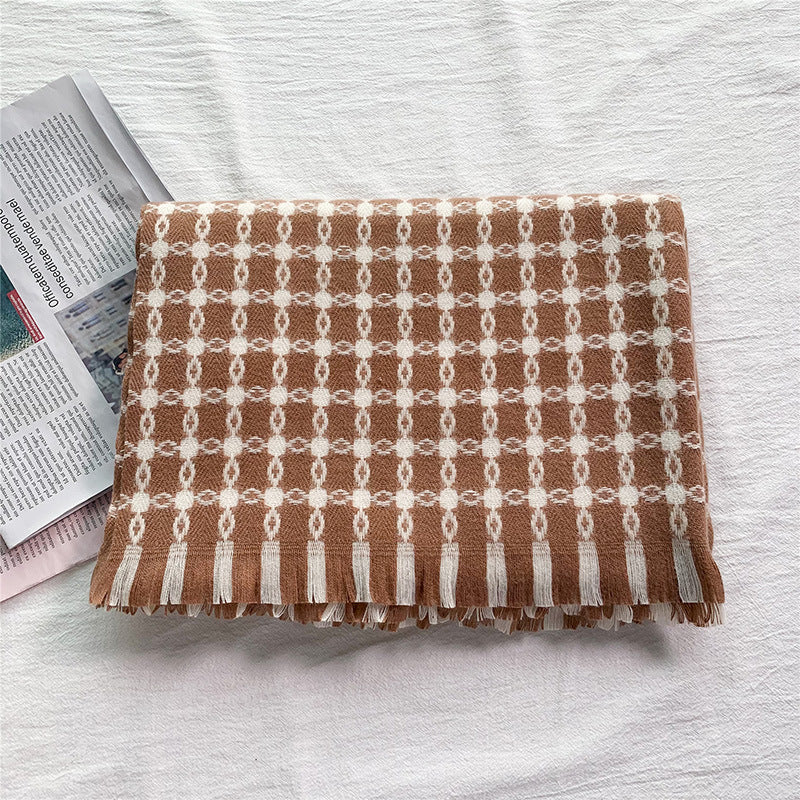 Wholesale Qianniao Grid Winter Grid Imitation Cashmere Thick Scarf