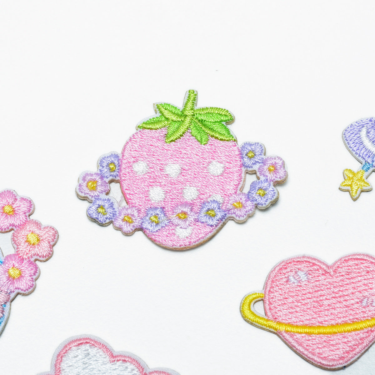 Wholesale Self Adhesive Cloth Embroidered Patches Macaron Cartoon Astronaut Animal Design For Clothing Bags Shoes Decorative Craft Supply