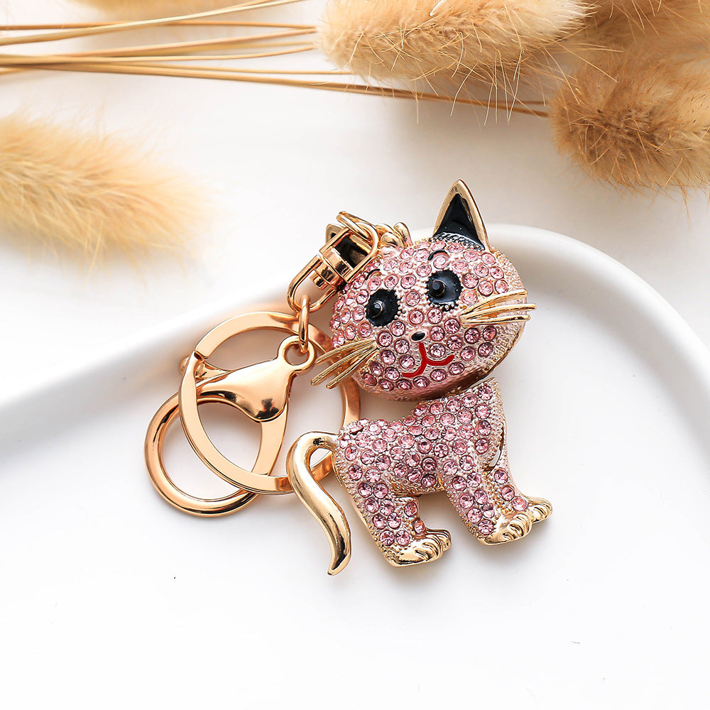 Wholesale cute cat creative metal Keychain Car bag pendant