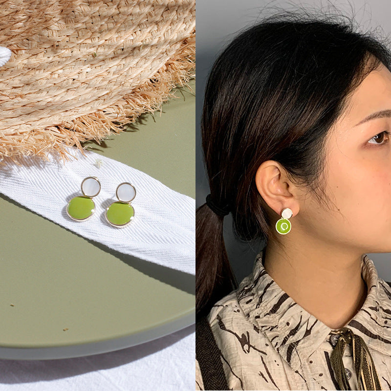 Wholesale Avocado Color Flowers Earrings