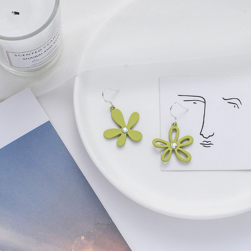 Wholesale Avocado Color Flowers Earrings