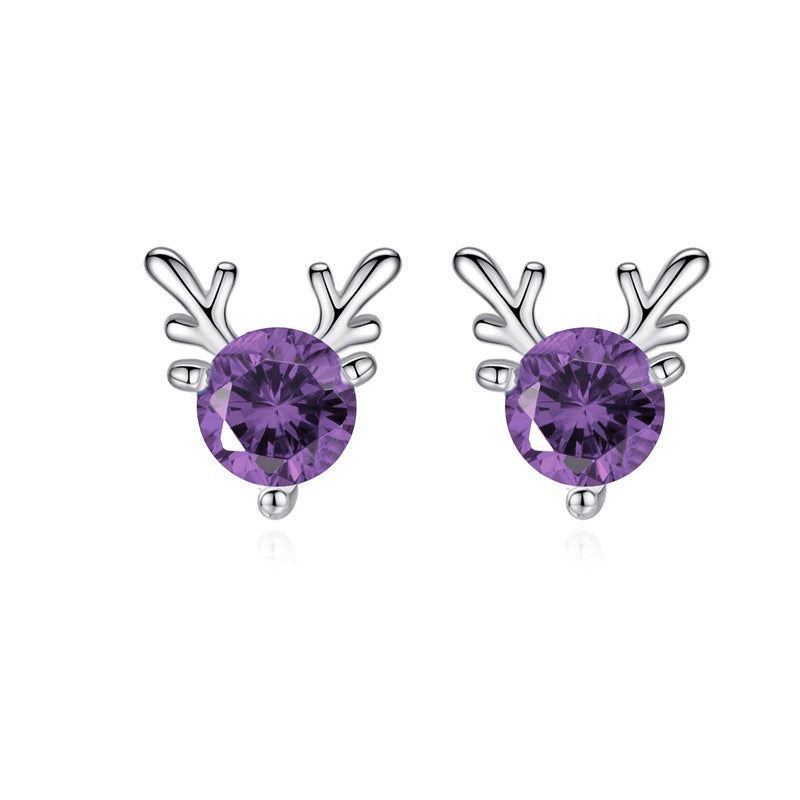 Wholesale Christmas Little Elk Alloy Stud Earrings