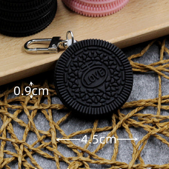 Wholesale PVC Imitation Sandwich Chocolate Biscuit Key Chain