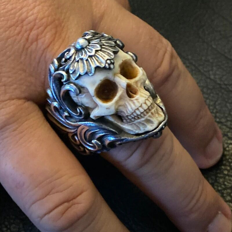 Wholesale Halloween Titanium Steel Hollow Men's Ring