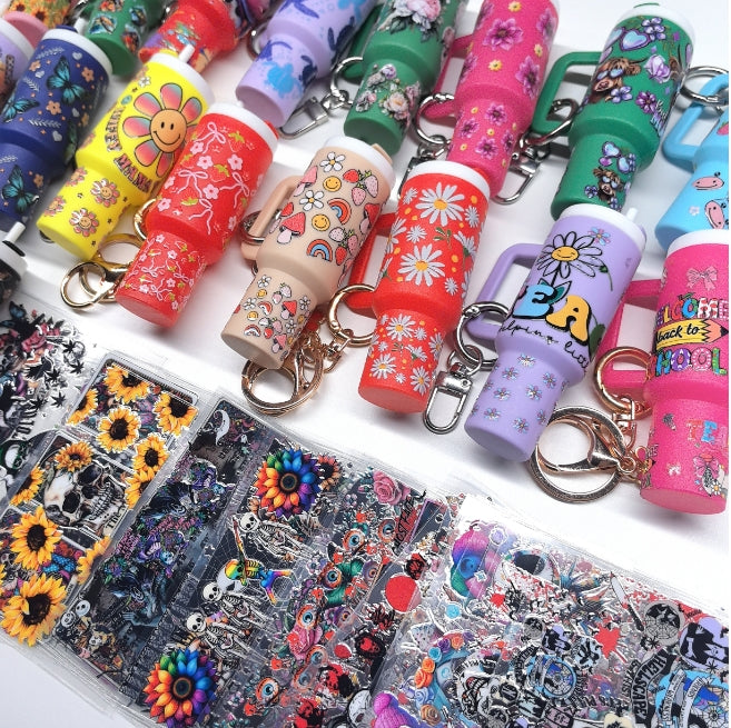 Wholesale Random 20pcs 50pcs 100pcs Cartoon Pattern Mini Travel  Cup Sticker