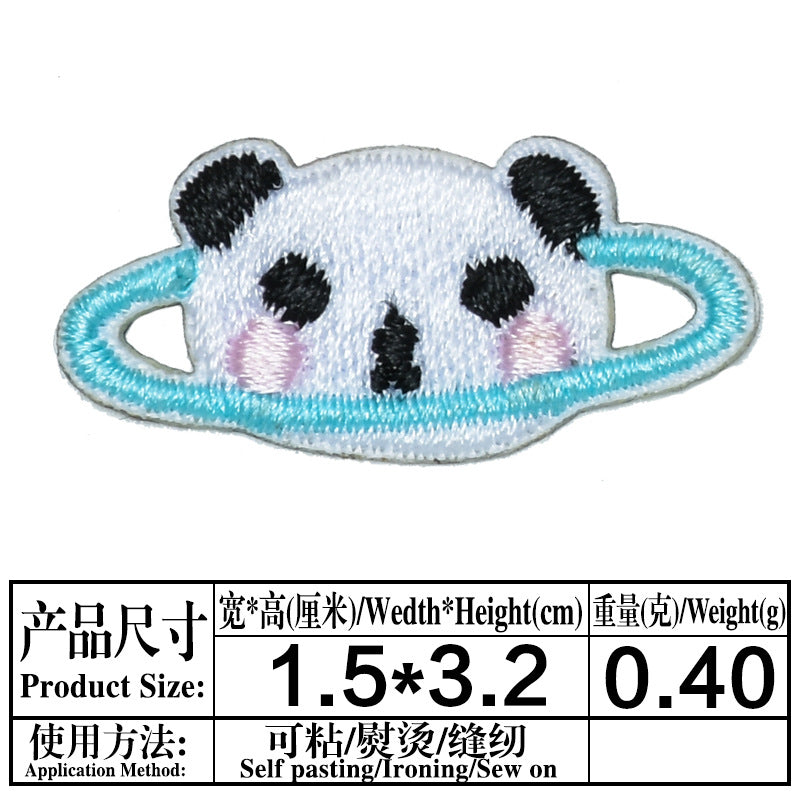 Wholesale Self Adhesive Cloth Embroidered Patches Macaron Cartoon Astronaut Animal Design For Clothing Bags Shoes Decorative Craft Supply