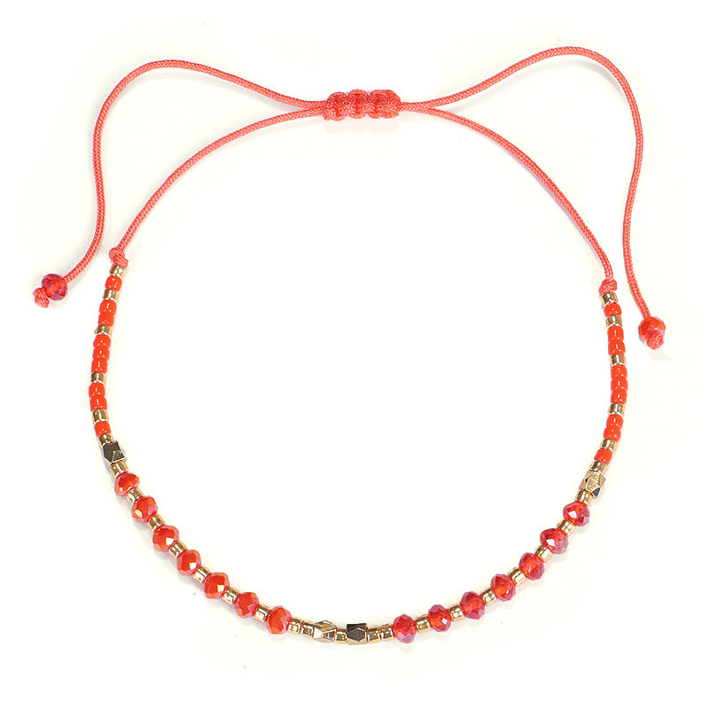 Wholesale Simple Fashion Rice Beads Hand-woven Gold Beads Stone Bracelet