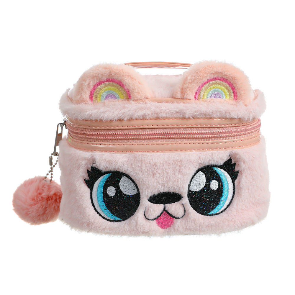 Wholesale Cartoon Big Eyes Unicorn Embroidered Plush Cute Storage Bag