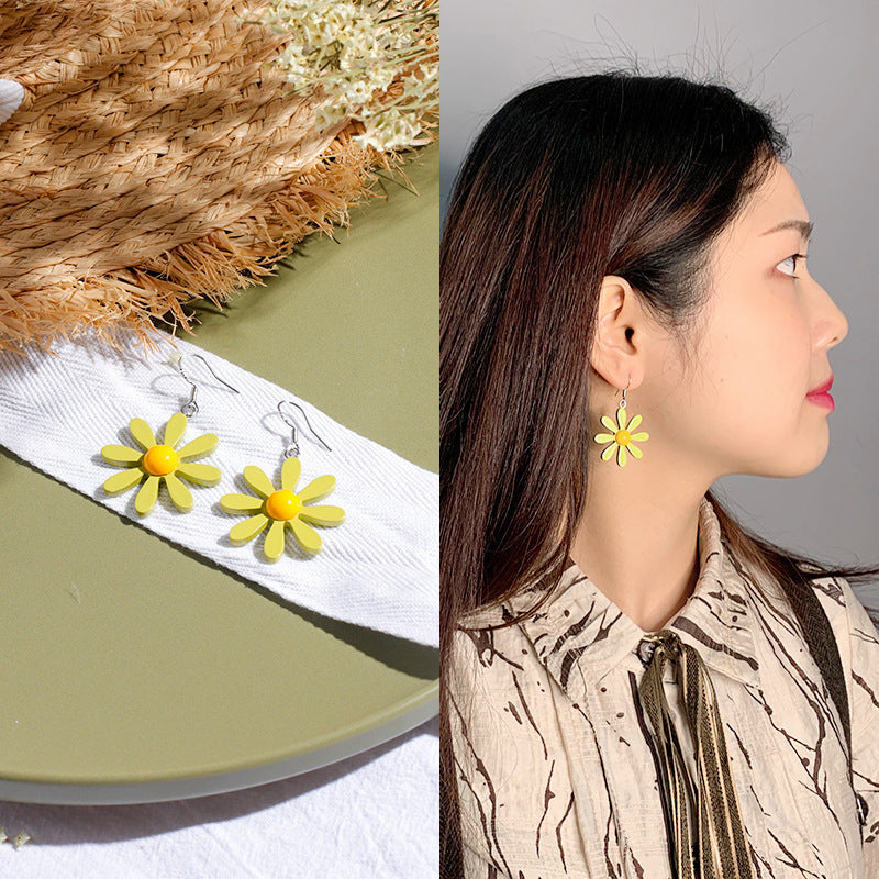 Wholesale Avocado Color Flowers Earrings