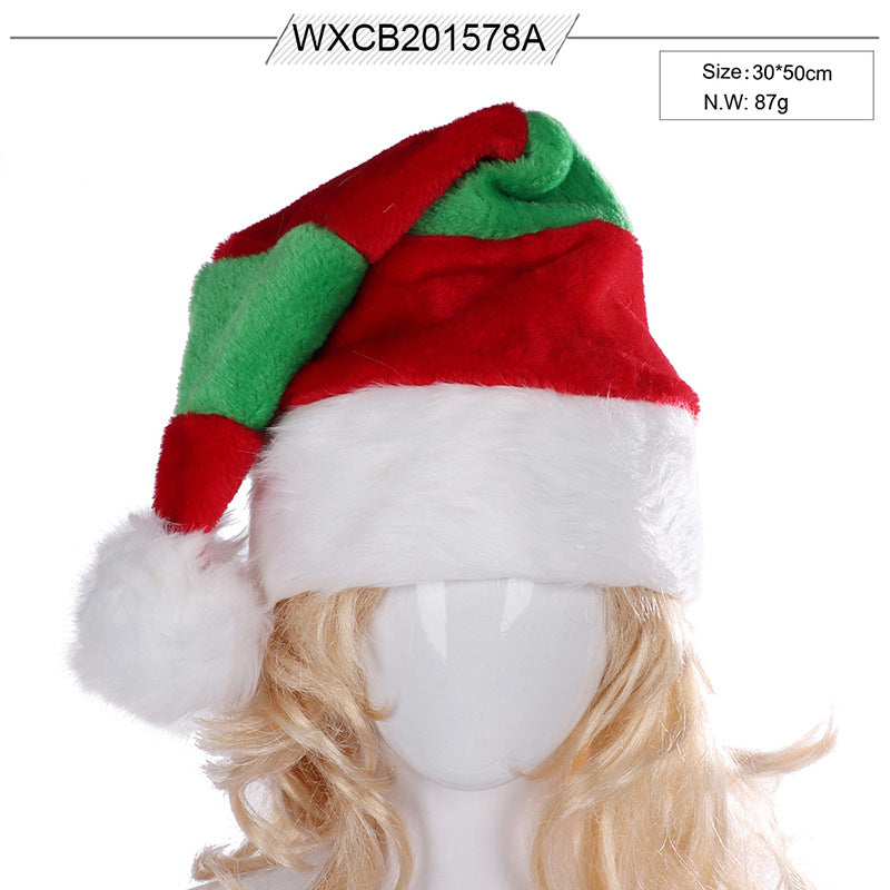 Wholesale Red and Green Christmas Hats for Adults and Children Red and White Plaid Hats