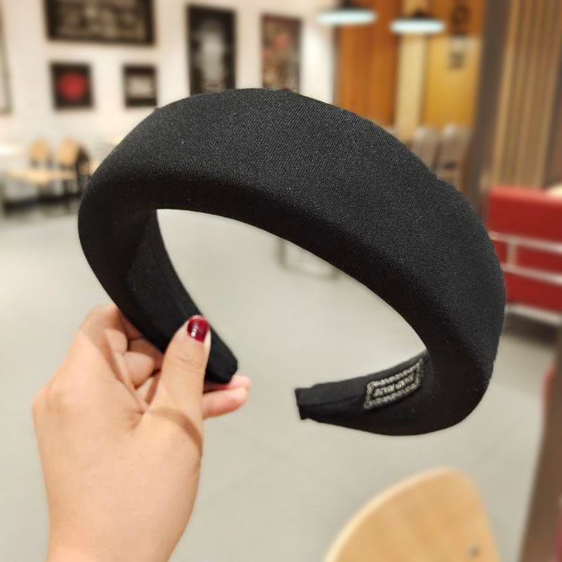 Wholesale Style Candy Color Sponge Flat Wide Edge Milk Silk Headband