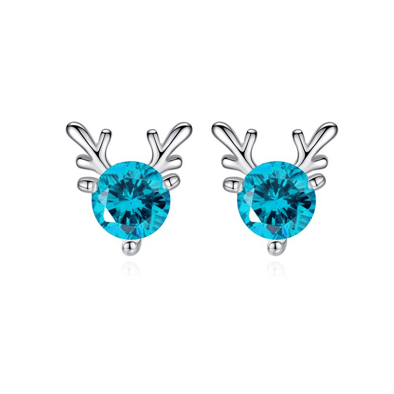 Wholesale Christmas Little Elk Alloy Stud Earrings