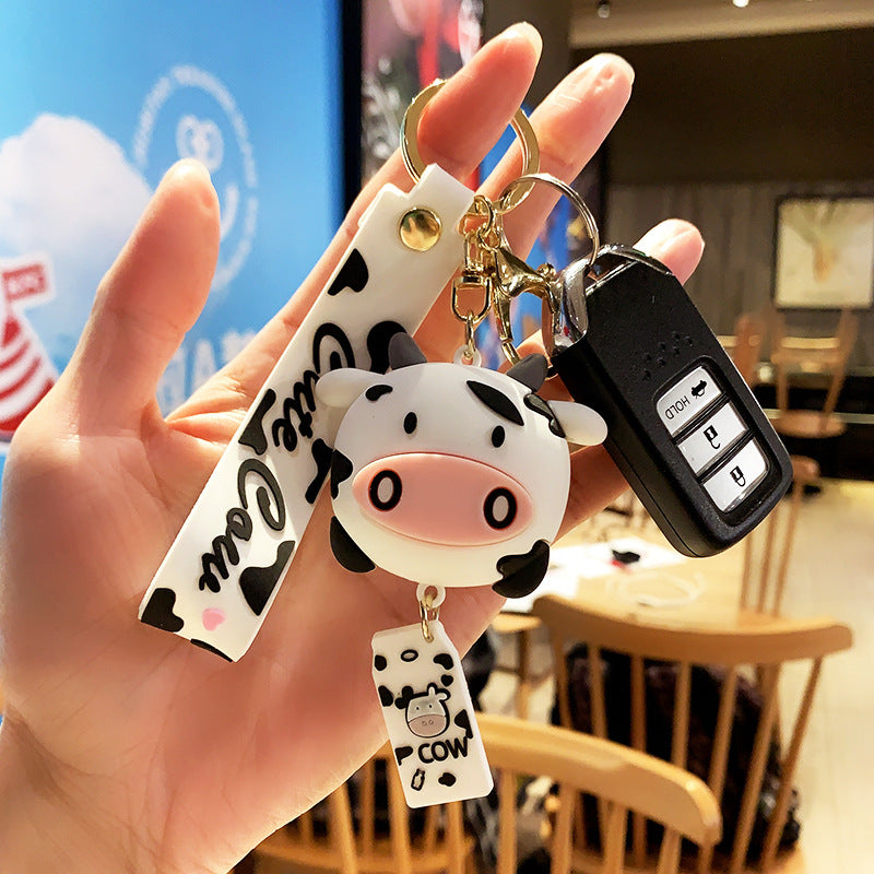 Wholesale Cute Cow PVC Keychain