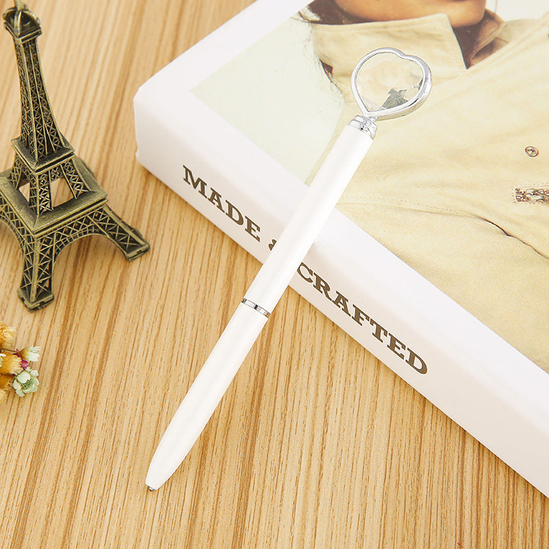 Wholesale New Love Diamond Pen Heart Shaped Large Diamond Pen Large Diamond Pen Metal Ballpoint Pen