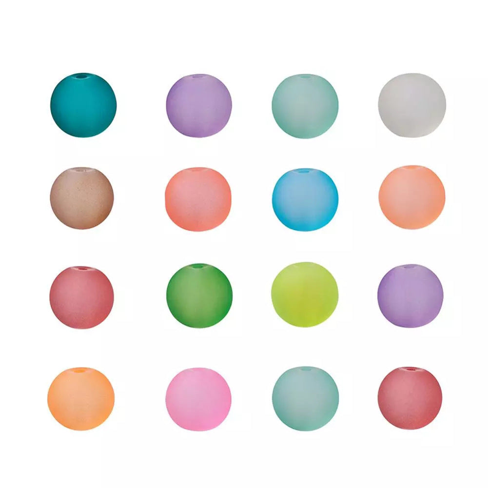 Wholesale 500pcs 4/6/8/10mm Frosted Glass Beads