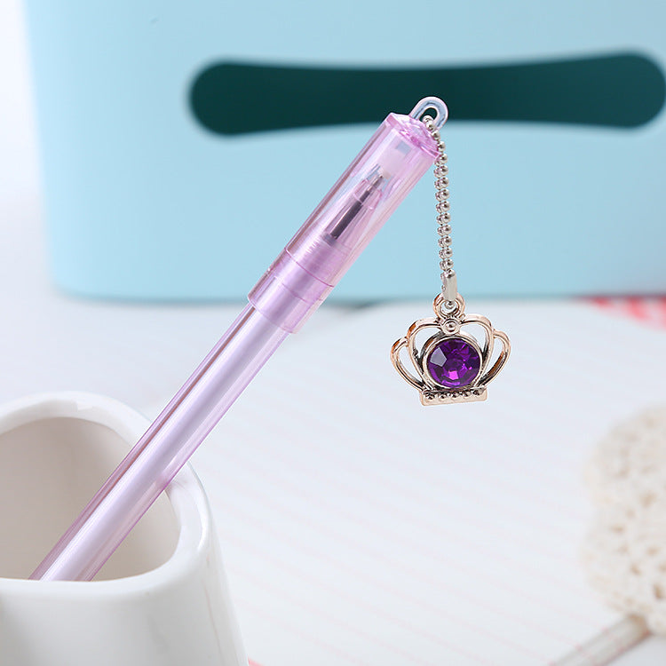 Wholesale Plastic Jewel Crown Pendant Ballpoint Pen