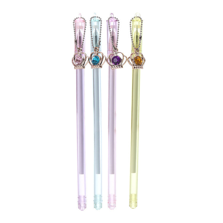 Wholesale Plastic Jewel Crown Pendant Ballpoint Pen