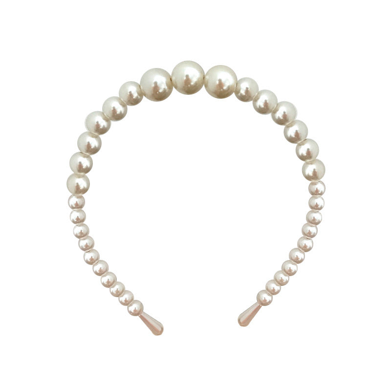 Wholesale Hand-woven imitation pearl headband wrapped headband bridal hair accessories crown bow versatile hairpin female