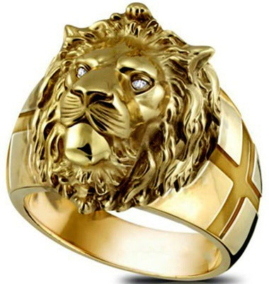 Wholesale Gold Lion Head Metal Rings