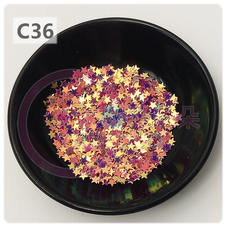 Wholesale 4mm five-pointed star pvc sequins