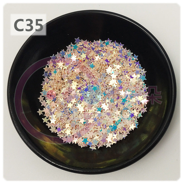 Wholesale 4mm five-pointed star pvc sequins