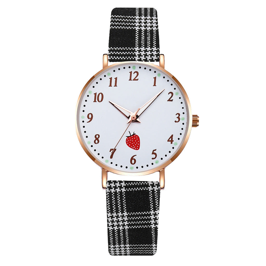 Wholesale Strawberry Pattern Versatile Quartz Watch